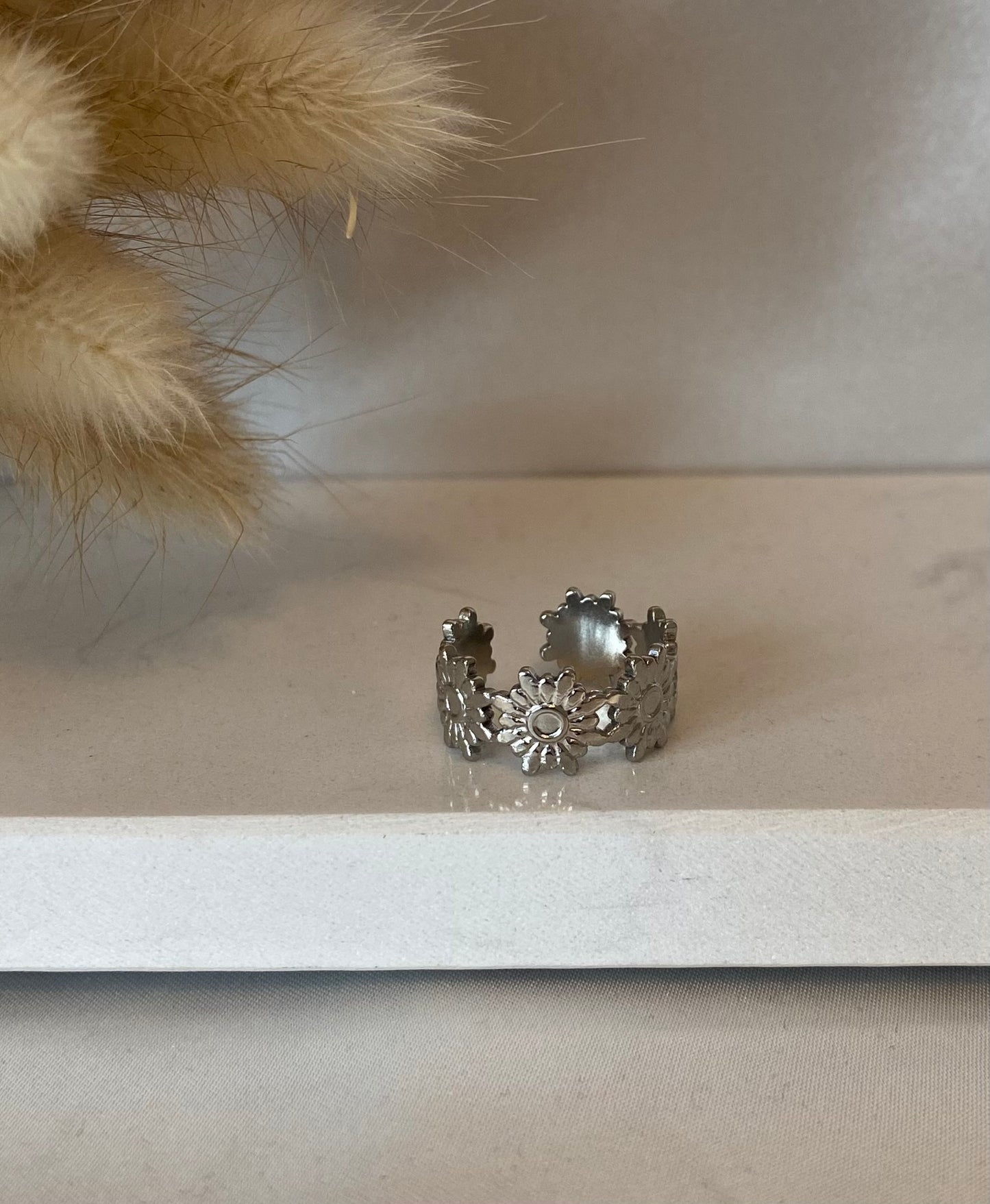 Flower - Bague acier inoxydable