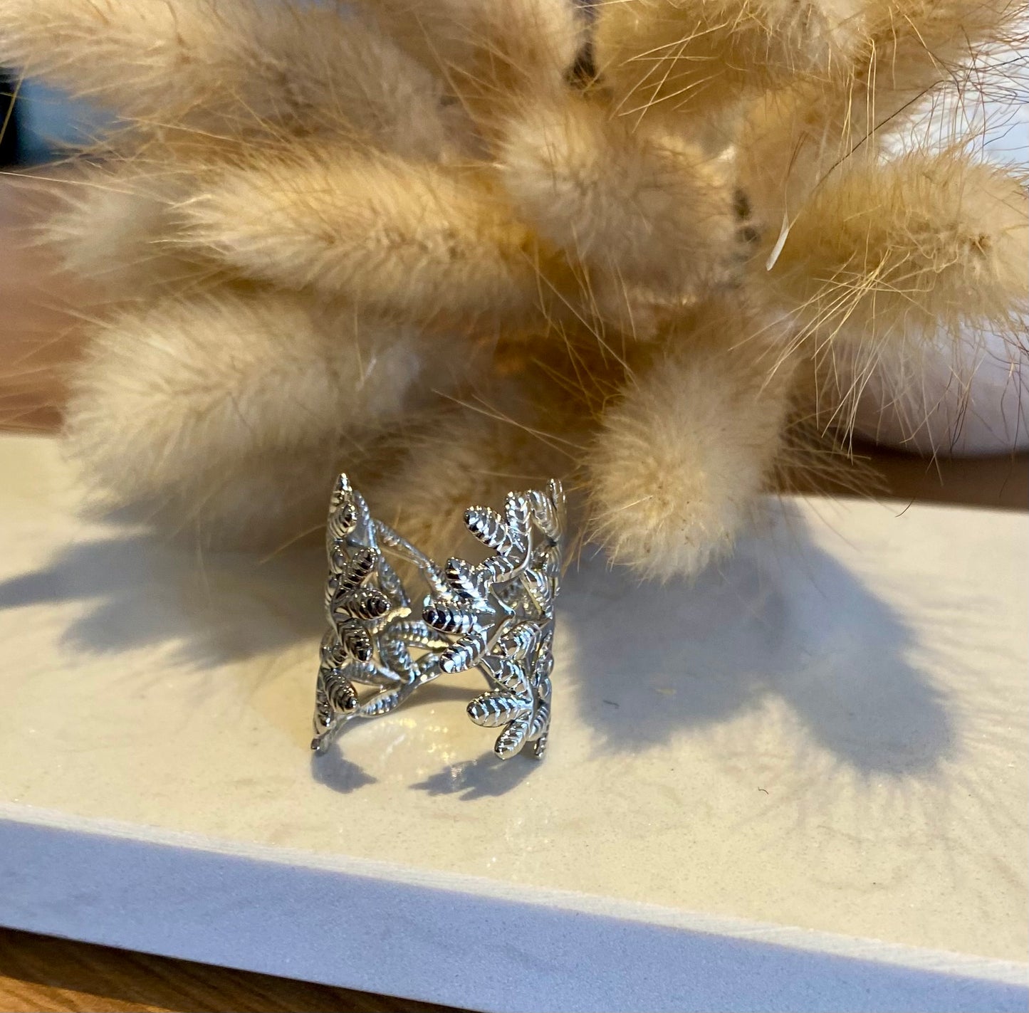 Flower - bague acier inoxydable